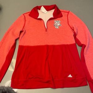 Wisconsin Badger quarter zip athletic fitted sweatshirt